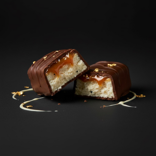 OnlyBar Milkey Crisp Caramel Proteinbar. 50g 19kcal und 15g Protein mit Leucin
